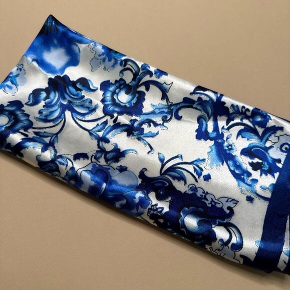 Blue Floral Scarf G8 - Picture 3 of 4